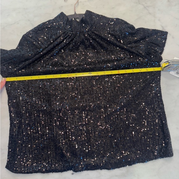 CeCe Black Sequin Blouse - Picture 8 of 10